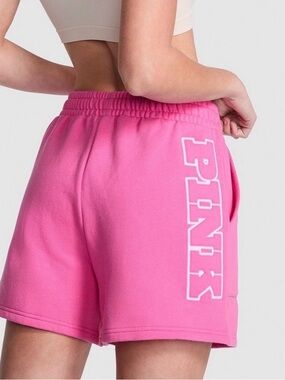 Y2K Pink Victorias Secret Spellout Sweat Shorts Sz XS Lounge comfy Trendy